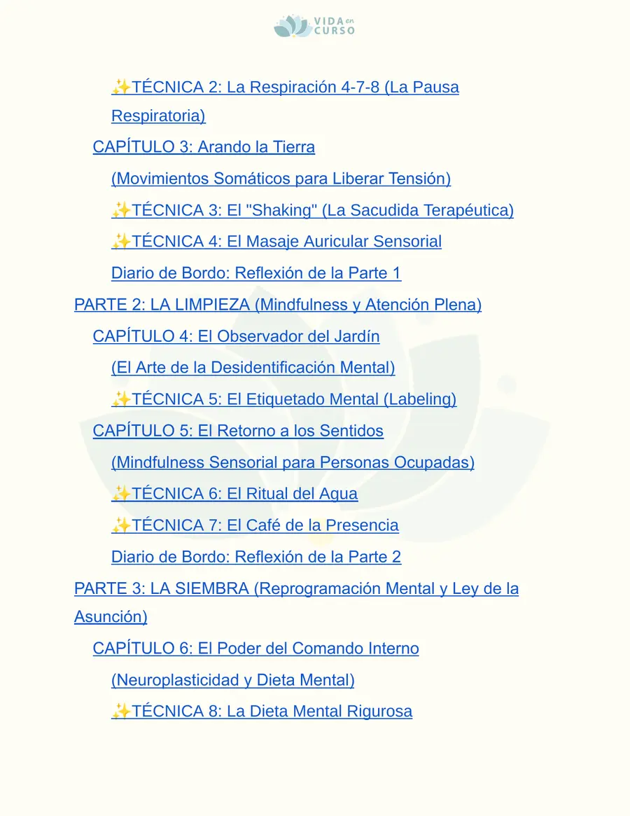 Índice interactivo del eBook